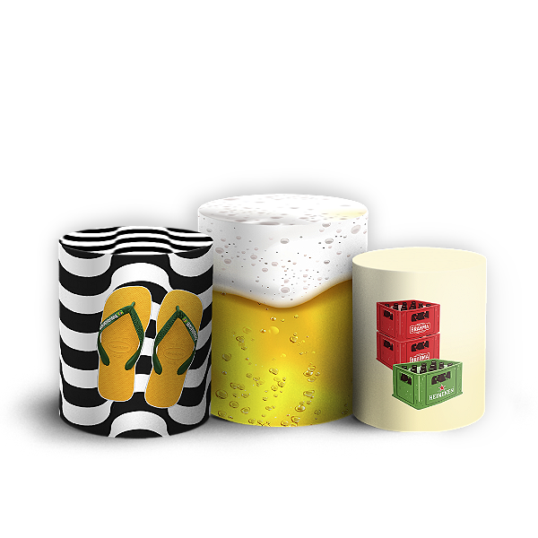 Capas Trio Cilindro Sublimado Vest Facil - Brasilidade