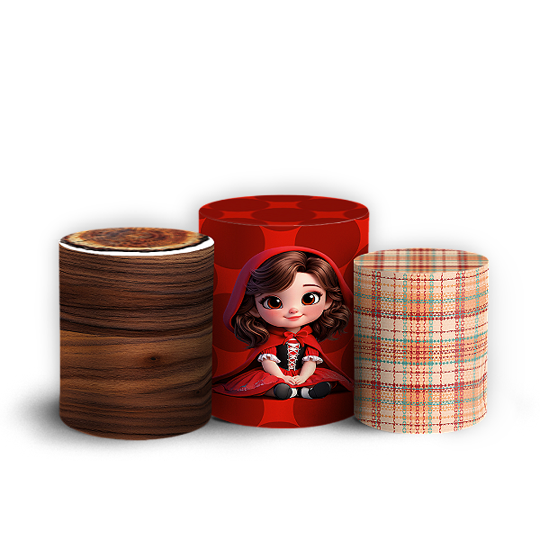 Capas Trio Cilindro Sublimado Vest Facil - Chapeuzinho Vermelho