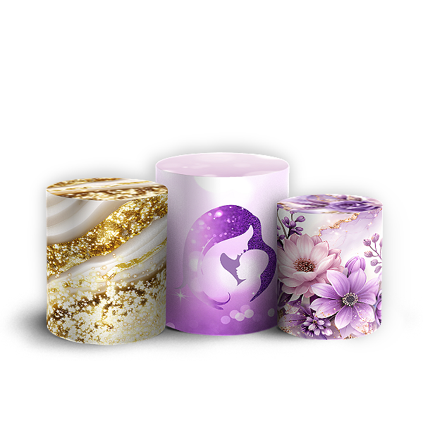 Capas Trio Cilindro Sublimado Vest Facil - Dia Das Mães