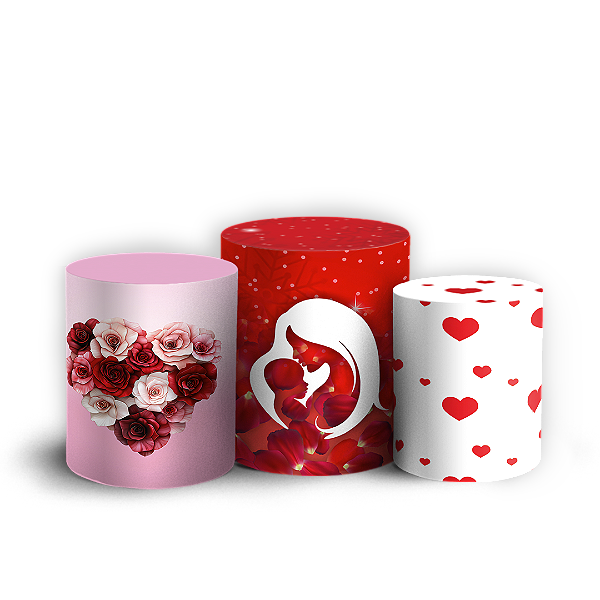 Capas Trio Cilindro Sublimado Vest Facil - Dia Das Mães