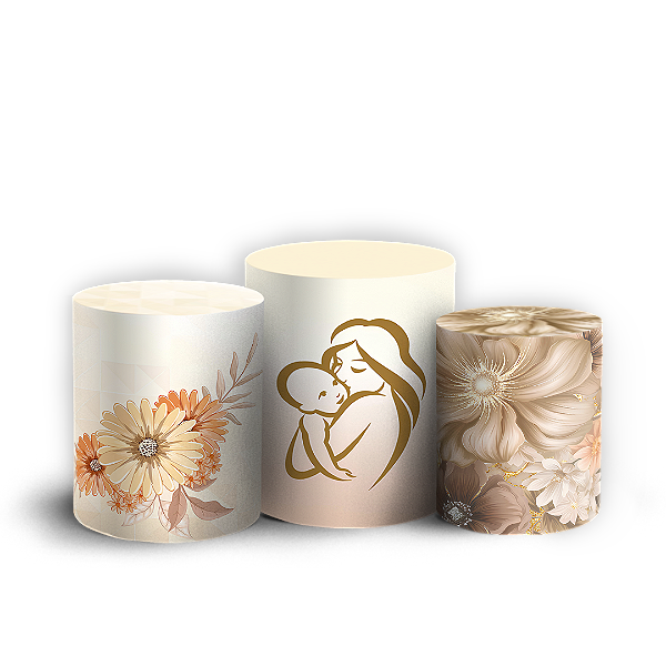 Capas Trio Cilindro Sublimado Vest Facil - Dia Das Mães