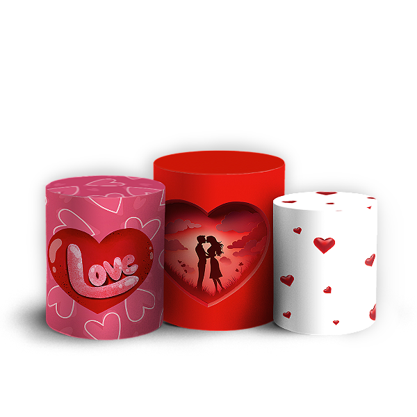 Capas Trio Cilindro Sublimado Vest Facil - Dia Dos Namorados