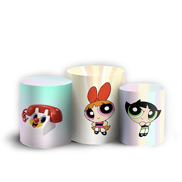 Capas Trio Cilindro Sublimado Vest Facil - Meninas Super Poderosas