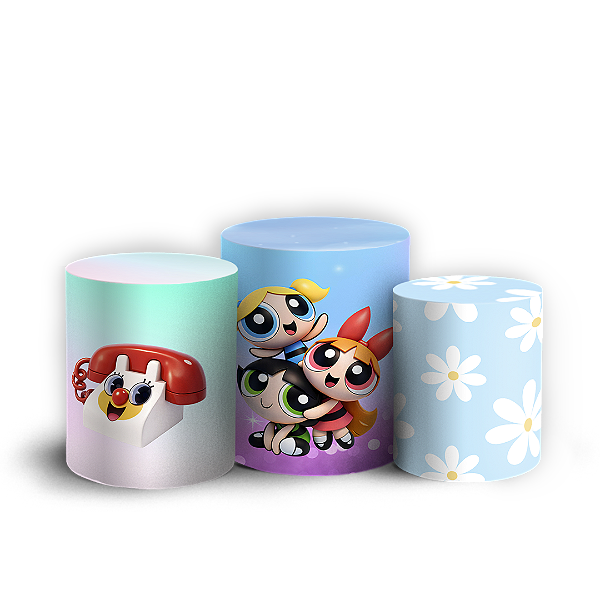 Capas Trio Cilindro Sublimado Vest Facil - Meninas Super Poderosas