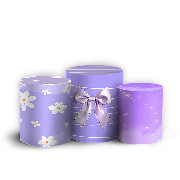 Capas Trio Cilindro Sublimado Vest Facil - Ursinha Lilas