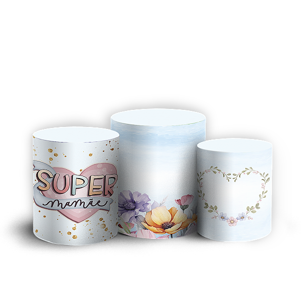 Capas Trio Cilindro Sublimado Vest Facil - Dias das Mães