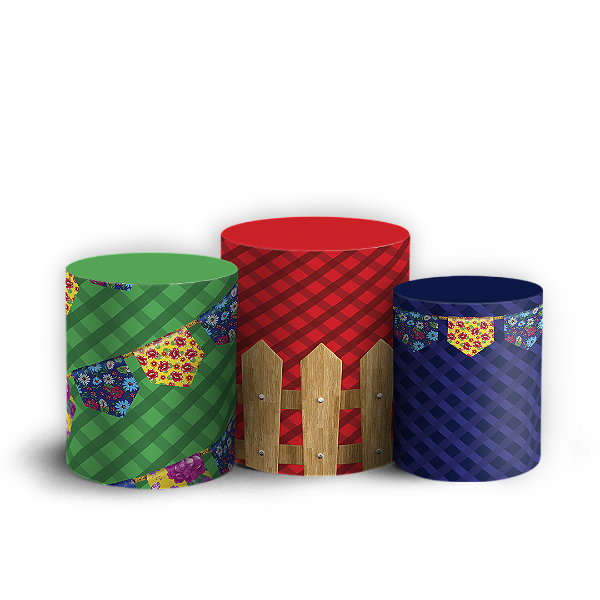 Capas Trio Cilindro Sublimado Vest Facil - Festa Junina