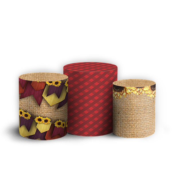 Capas Trio Cilindro Sublimado Vest Facil - Festa Junina