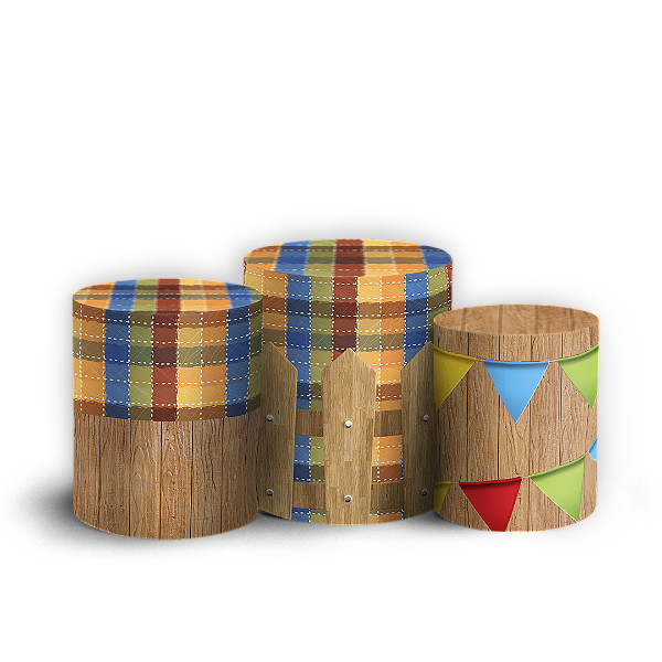 Capas Trio Cilindro Sublimado Vest Facil - Festa Junina