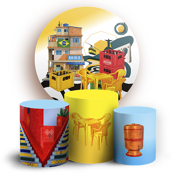 Capas Painel Redondo e Trio Cilindro Sublimado - Brasilidade