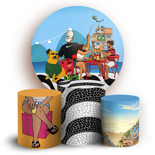 Capas Painel Redondo e Trio Cilindro Sublimado - Brasilidade