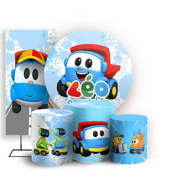 Capas Painel Redondo Trio Cilindro e Faixa Lateral Sublimado - Leo O Caminhão