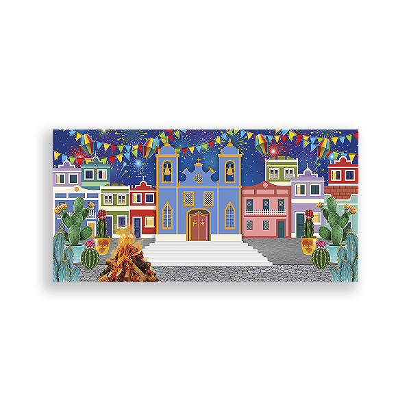 Capa Painel Retangular Sublimado - Festa Junina