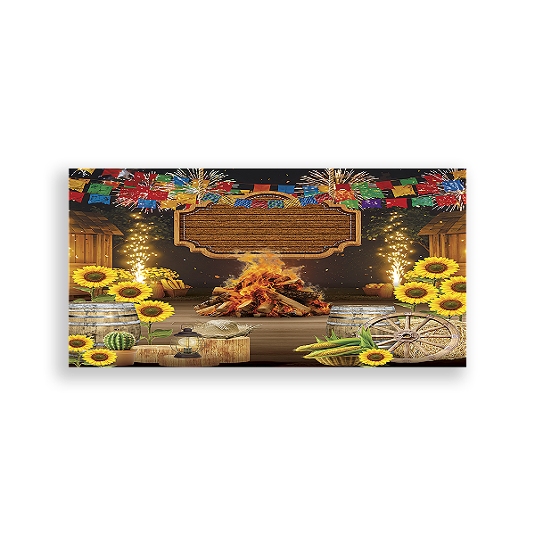 Capa Painel Retangular Sublimado - Festa Junina
