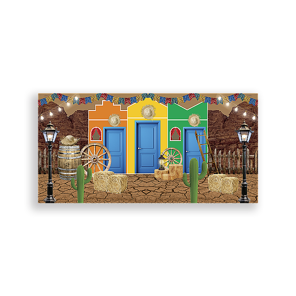 Capa Painel Retangular Sublimado - Festa Junina