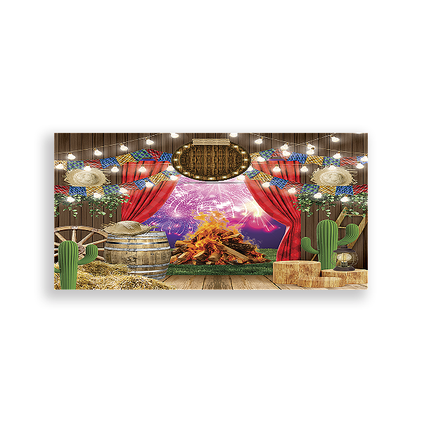 Capa Painel Retangular Sublimado - Festa Junina