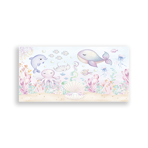 Capa Painel Retangular Sublimado - Fundo do Mar