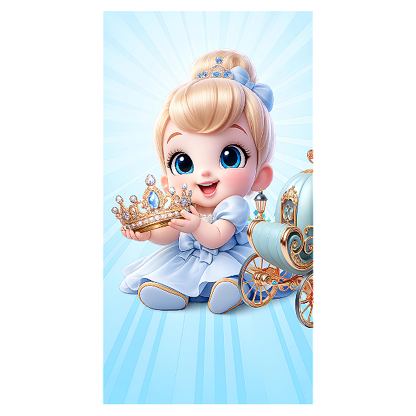 Capa Faixa Lateral Sublimado - Princesa Cinderela