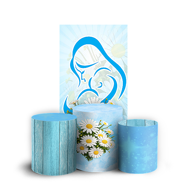 Capas Faixa Lateral e Trio Cilindro Sublimado Vest Facil - Dia Das Mães