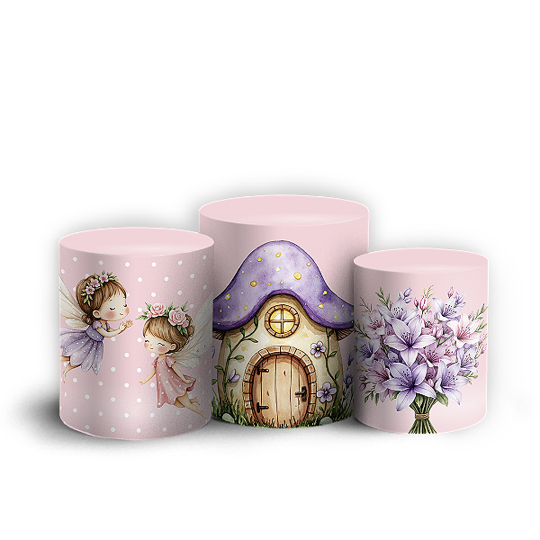 Capas Trio Cilindro Sublimado Vest Facil - Fadinha