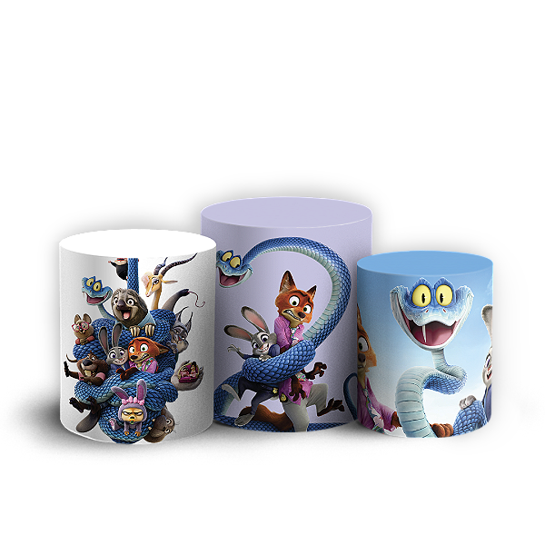 Capas Trio Cilindro Sublimado Vest Facil - Zootopia
