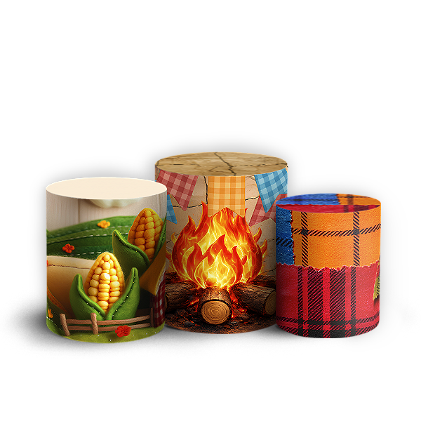Capas Trio Cilindro Sublimado Vest Facil - Festa Junina