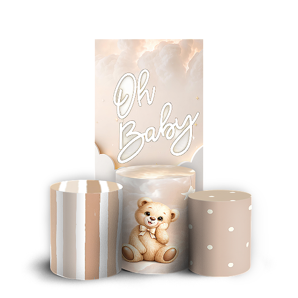 Faixa Lateral e Trio Cilindro Sublimado Vest Facil - Capas Ursinho Oh Baby