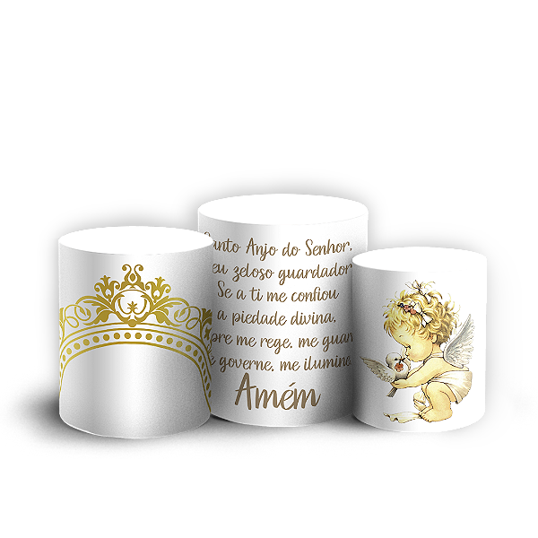 Capas Trio Cilindro Sublimado Vest Facil - Batizado