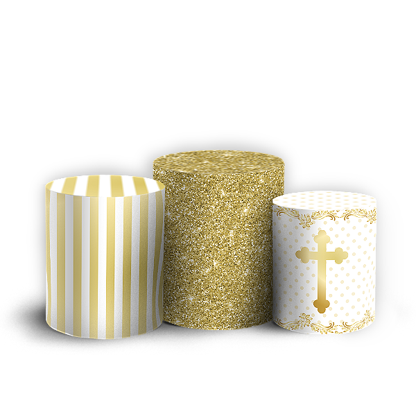 Capas Trio Cilindro Sublimado Vest Facil - Batizado