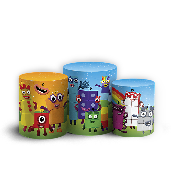 Capas Trio Cilindro Sublimado Vest Facil - Number Blocks