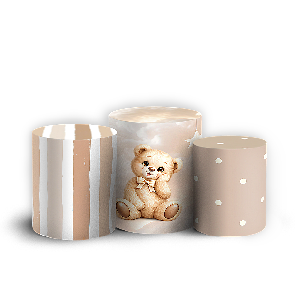 Capas Trio Cilindro Sublimado Vest Facil - Ursinho Oh Baby