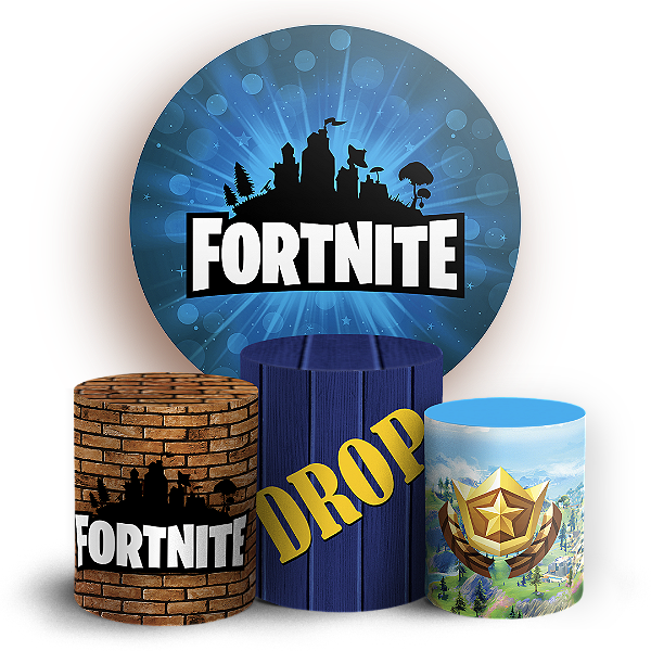 Capas Painel Redondo e Trio Cilindro Sublimado - Fortnite
