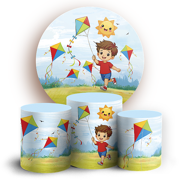 Capas Painel Redondo e Trio Cilindro Sublimado - Pipa