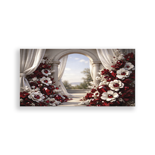 Capa Painel Retangular Sublimado - Flores Fundo Fotográfico