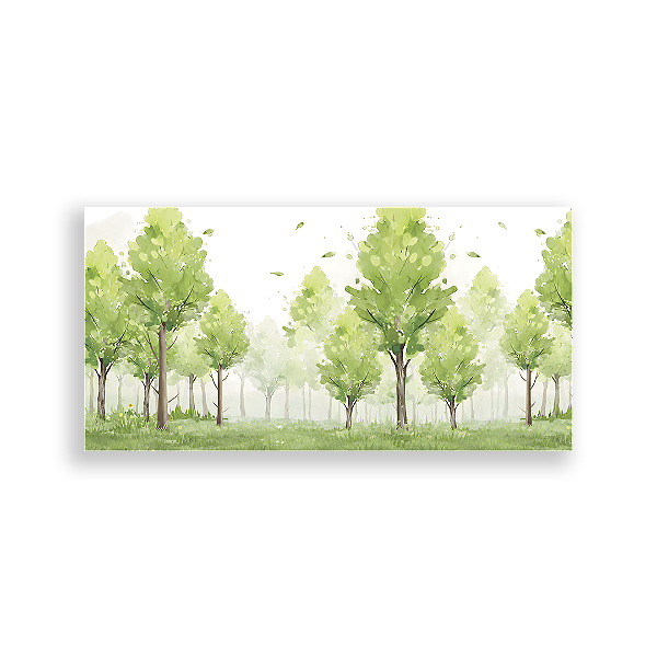 Capa Painel Retangular Sublimado - Árvores Aquarela