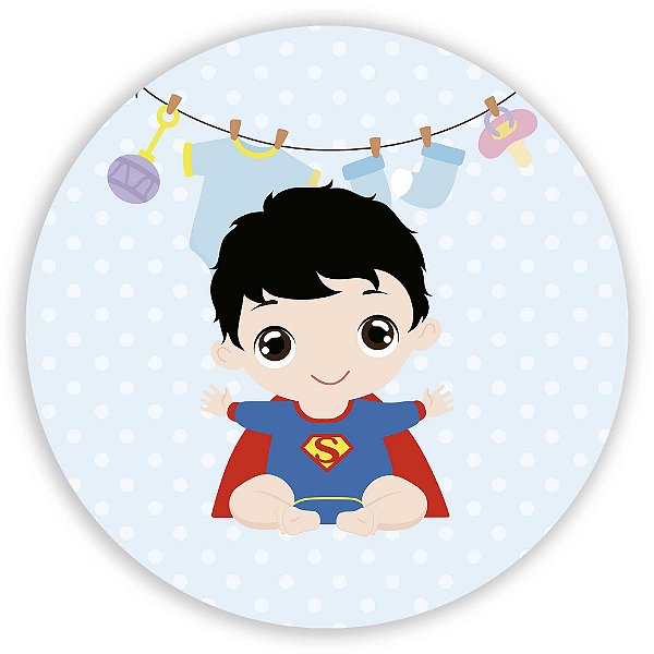 Capa Painel Redondo Sublimado - Superman Baby