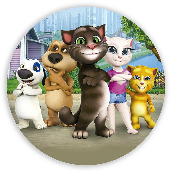 Capa Painel Redondo Sublimado - Talking Tom