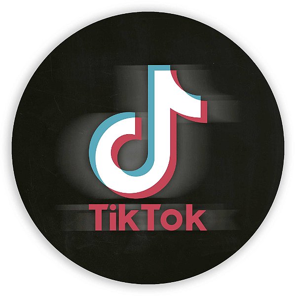 Capa Painel Redondo Sublimado - TikTok Black