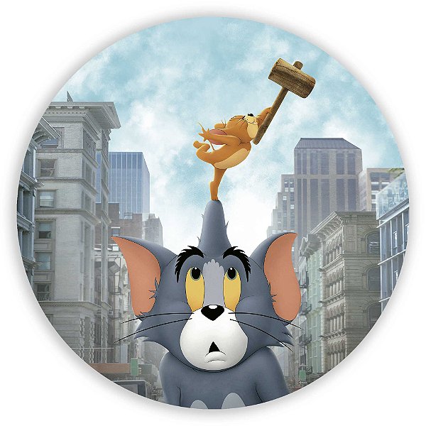 Capa Painel Redondo Sublimado - Tom e Jerry