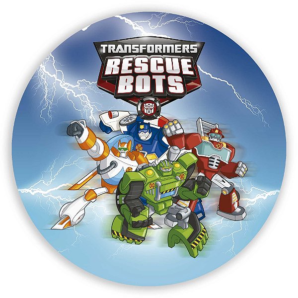 Capa Painel Redondo Sublimado - Transformers Rescue Bots