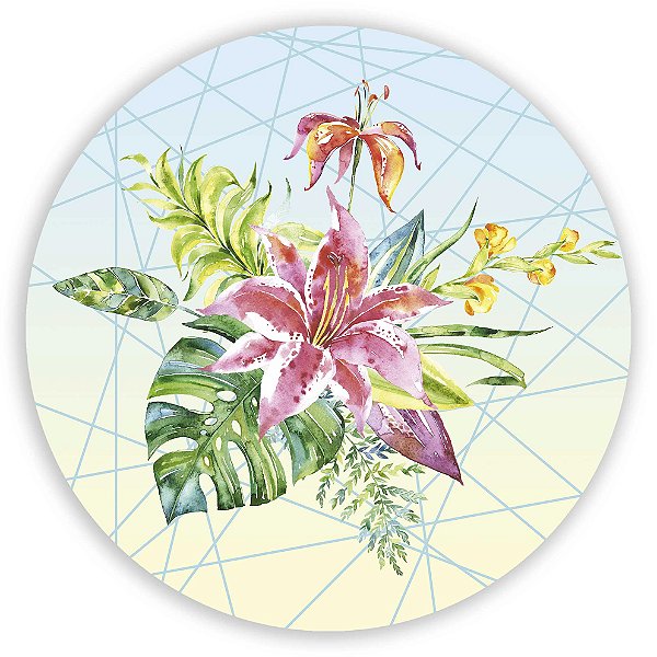 Capa Painel Redondo Sublimado - Tropical