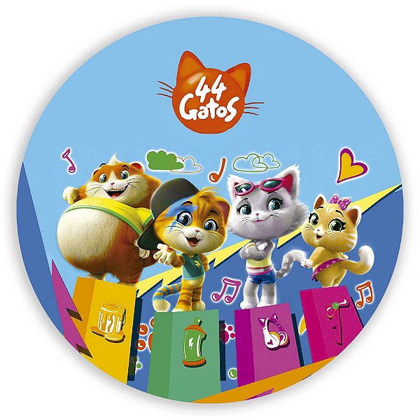 Capa Painel Redondo Sublimado - 44 Gatos