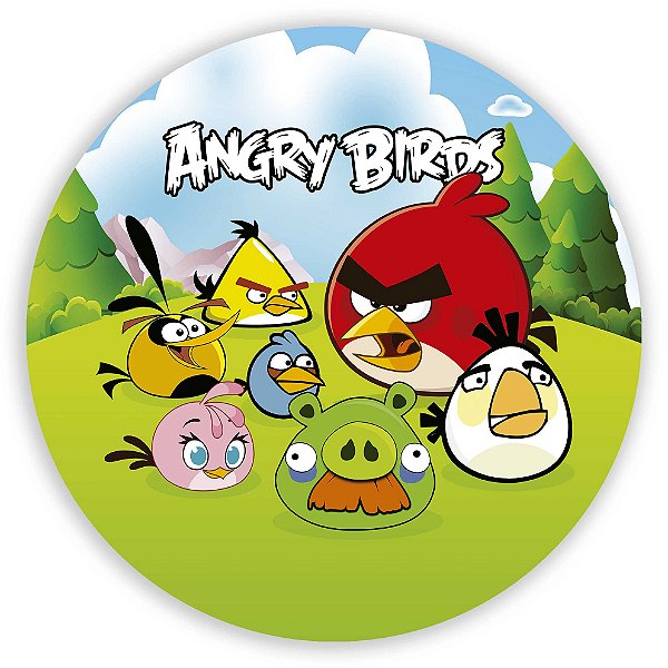 Capa Painel Redondo Sublimado - Angry Birds