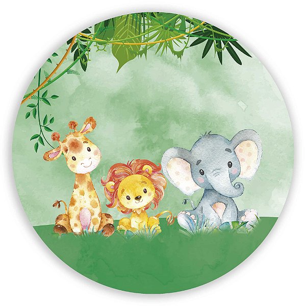 Capa Painel Redondo Sublimado - Animais Safari
