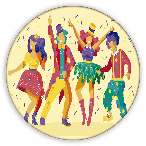 Capa Painel Redondo Sublimado - Carnaval