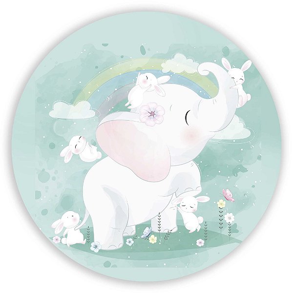 Capa Painel Redondo Sublimado - Elefante