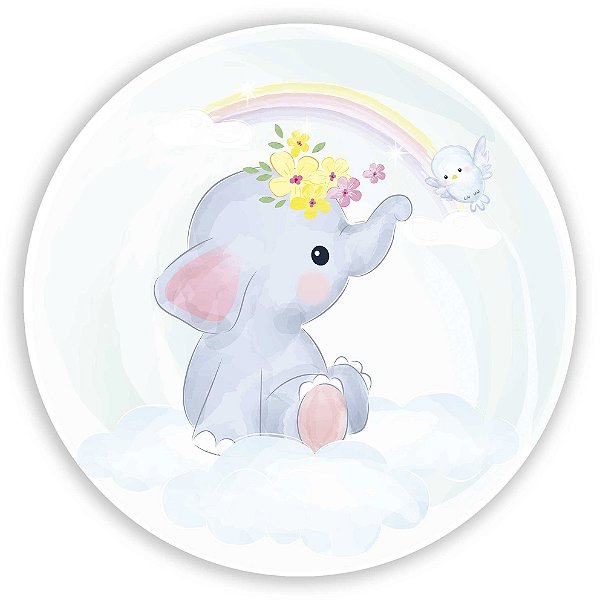 Capa Painel Redondo Sublimado - Elefante