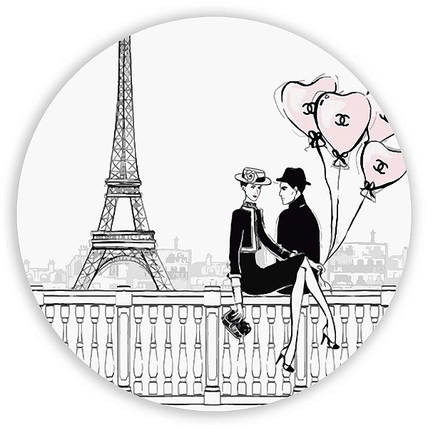 Capa Painel Redondo Sublimado - Paris
