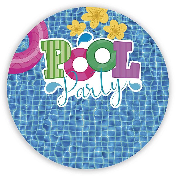 Capa Painel Redondo Sublimado - Pool Party