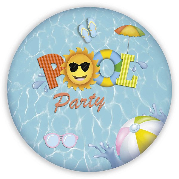 Capa Painel Redondo Sublimado - Pool Party